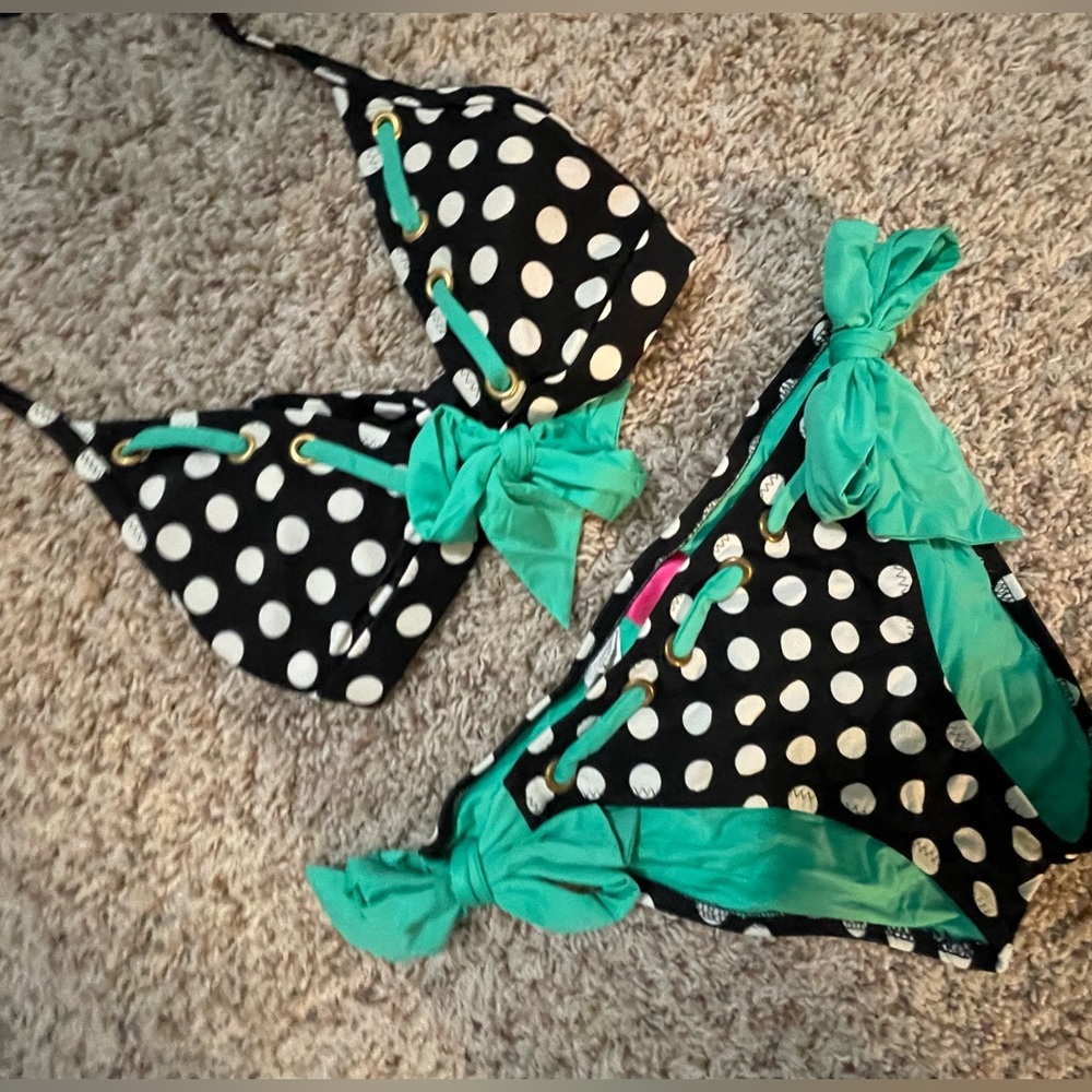 Betsy Johnson polkadot two piece Sz S